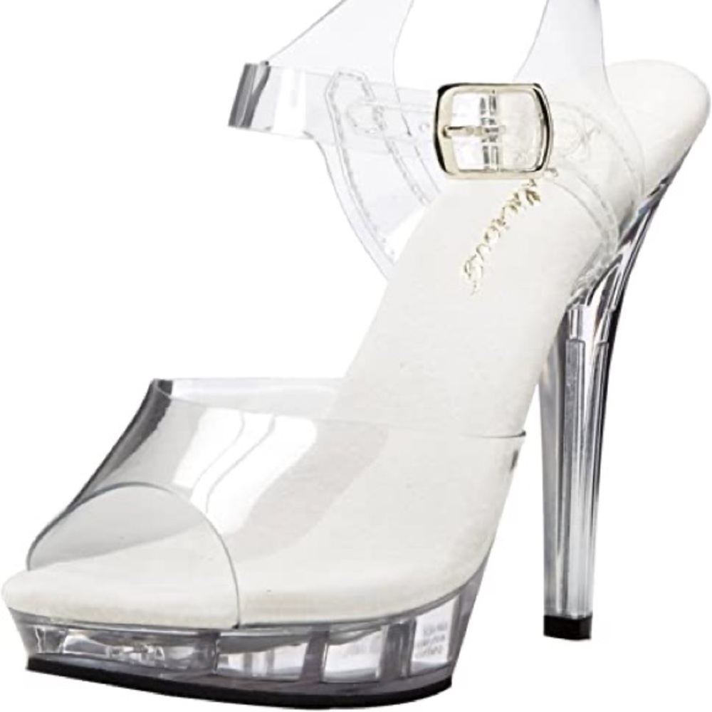 Clear Dancer Competition Stiletto Heel Sz. 5 Platform Shoe